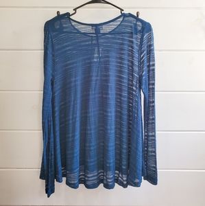 Old Navy | NWT Blue Sheer Striped Long Sleeve Shirt